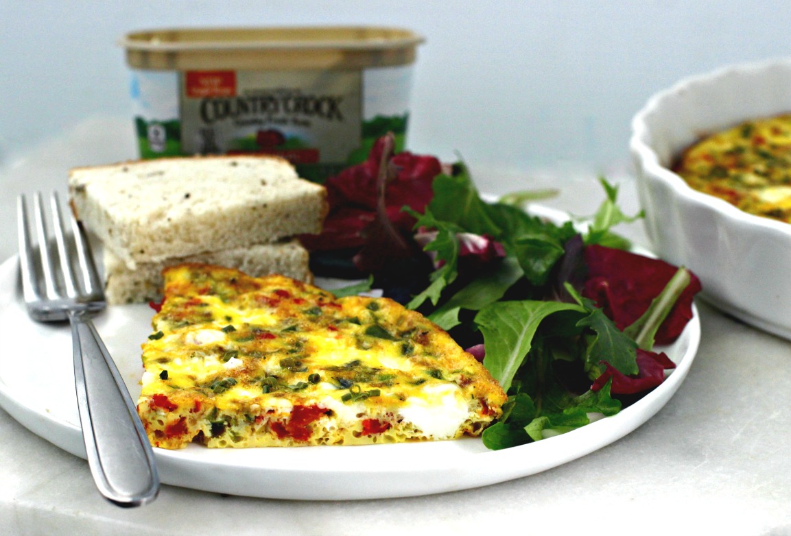 Tortilla de vegetales y queso fresco al horno