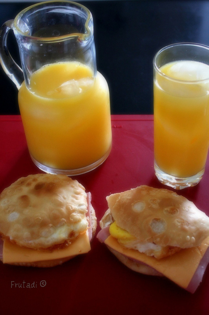 domplines relleno con jamon, queso y huevo