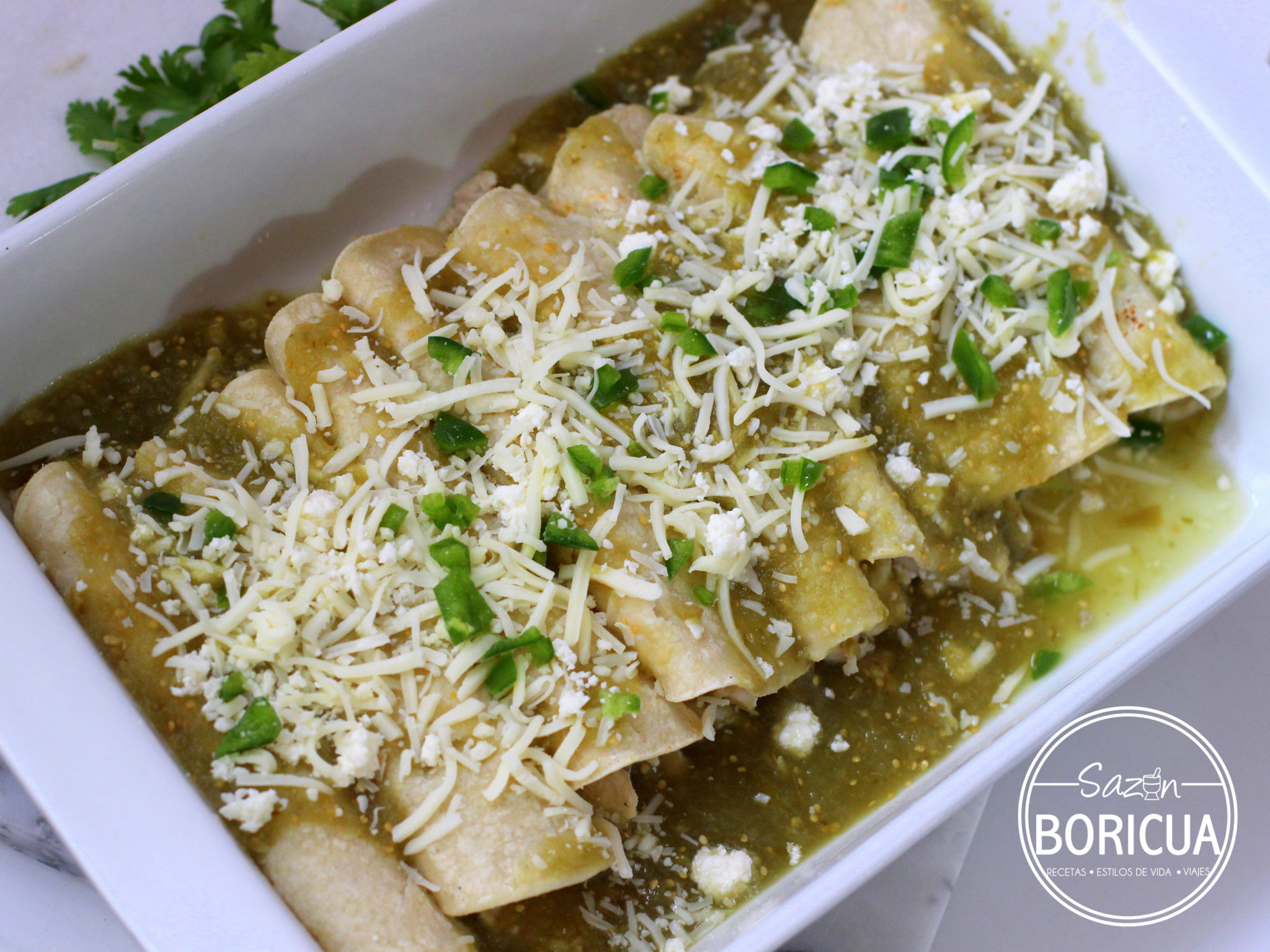 Enchiladas verde de pollo