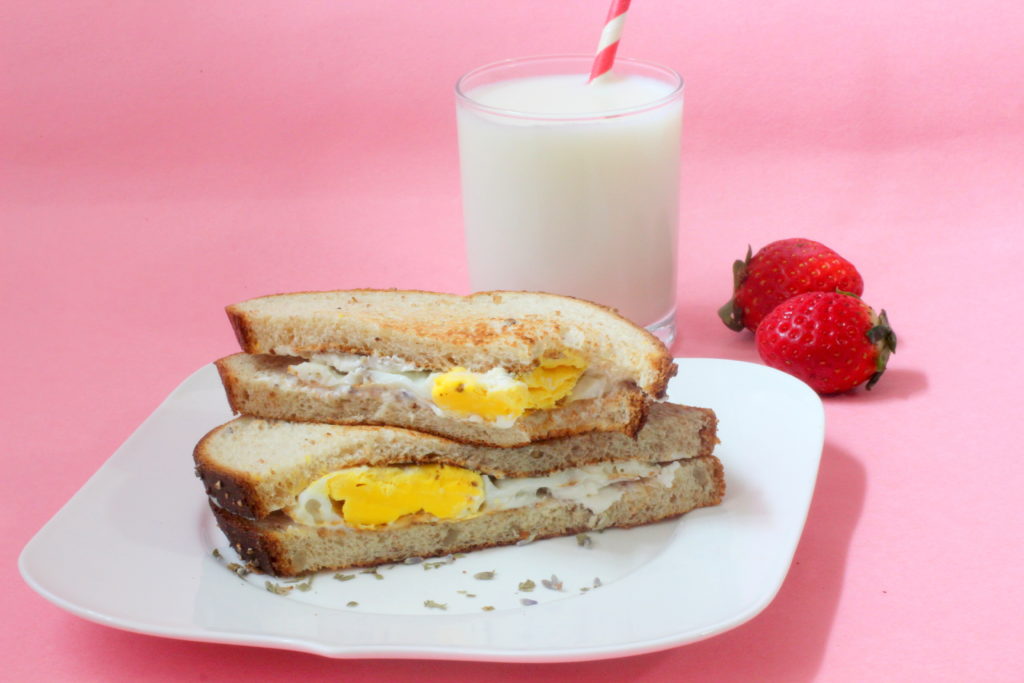 sandwich de queso y huevo con vaso de leche1