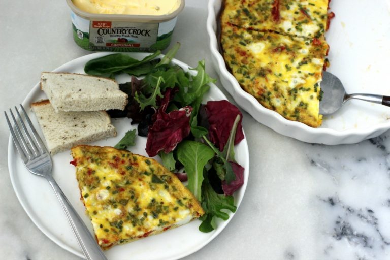 Tortilla de vegetales y queso fresco al horno